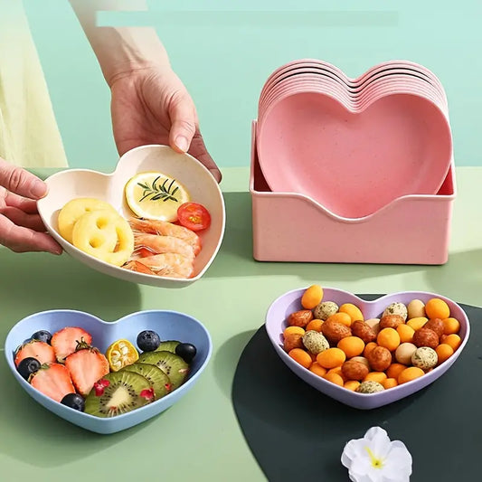 Heart Shape Plate 10 Pcs Set