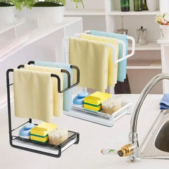 Iron Kitchen Sink Caddy With Towel Stand