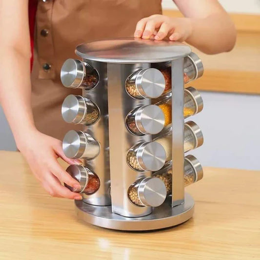 Kitchen spices organizer - Rotating spices rack (STEEL BODY)