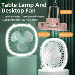 Mini Portable Fan With LED Light Multi-Function