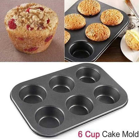 Non Stick Cupcake Muffins Baking Tray – 6 Hole