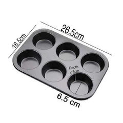 Non Stick Cupcake Muffins Baking Tray – 6 Hole