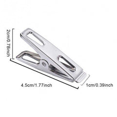 PACK OF 2O Stainless Steel Cloth Clips