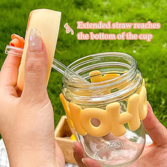 Pearl Glass Tumbler with Straw