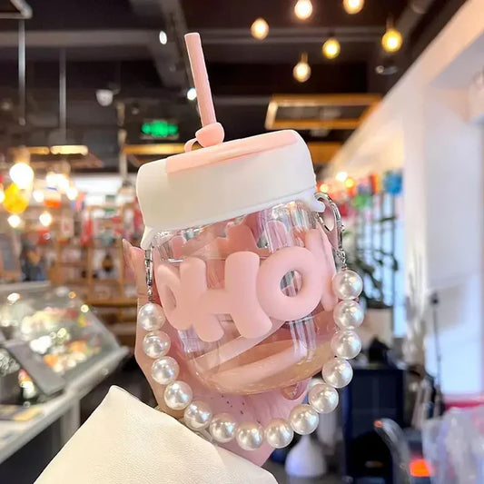 Pearl Glass Tumbler with Straw