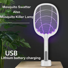 Rechargeable Electric Mosquito Killer Racket 2 In 1 LED Flash Light