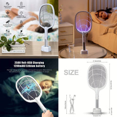 Rechargeable Electric Mosquito Killer Racket 2 In 1 LED Flash Light