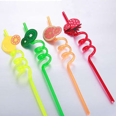 Reusable Fruit Shape Drinking Straw Pack Of 4