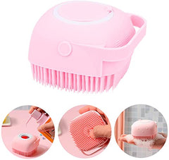 SILICONE BATH BRUSH WITH SOAP DISPENSER