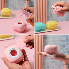 SILICONE BATH BRUSH WITH SOAP DISPENSER