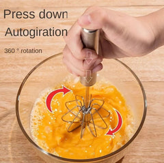 Semi-Auto Egg Beater – Hand Press Whisk