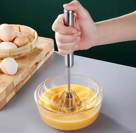 Semi-Auto Egg Beater – Hand Press Whisk