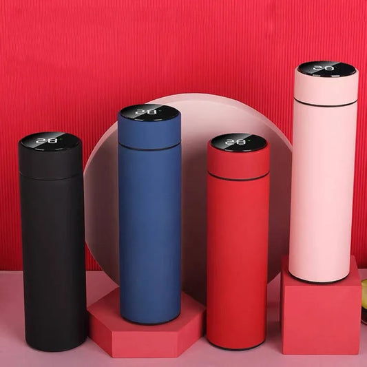 Smart Stainless Steel Water Bottle with LED Temperature Display - 500ml