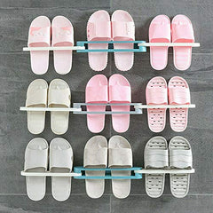 WALL MOUNTED FOLDABLE SLIPPER RACK AND TOWEL HOLDER