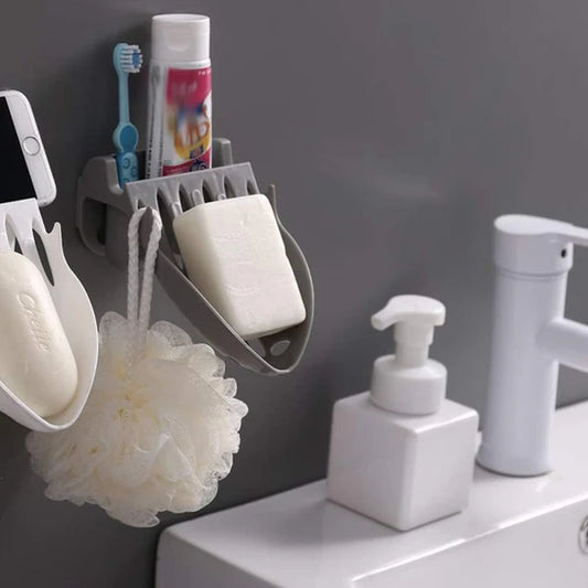 Wall Mounted Multi-Function Soap Holder 2pcs set