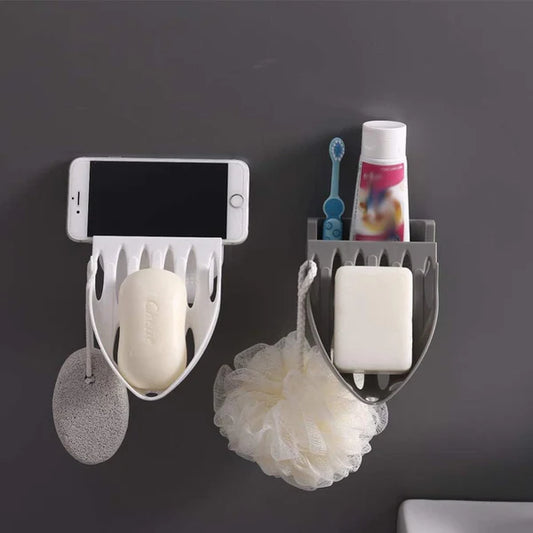 Wall Mounted Multi-Function Soap Holder 2pcs set