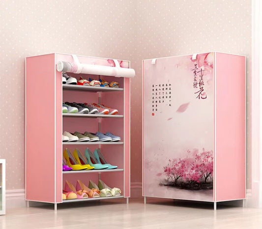 6 LAYER PRINTED SHOE RACK (RANDOM DESIGN)