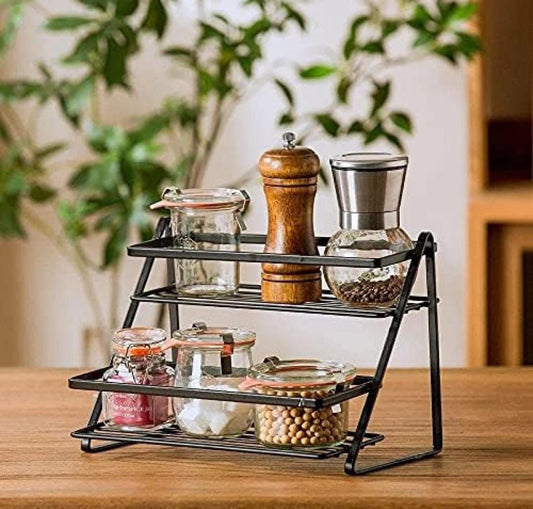 Double layer kitchen storage rack