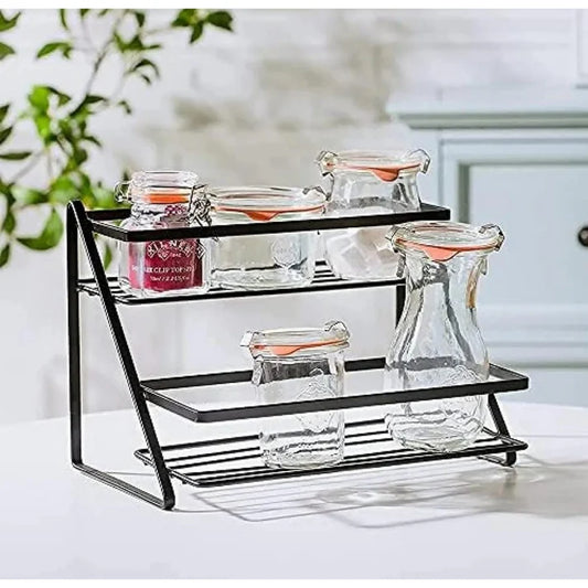 Double layer kitchen storage rack