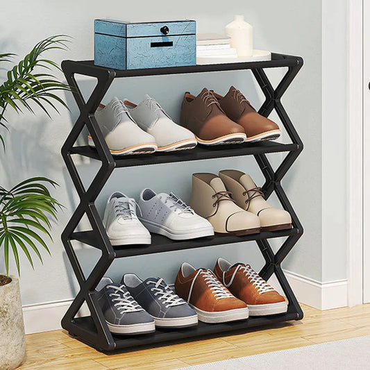 Zigzag X Shape 4-Layer Shoes Rack